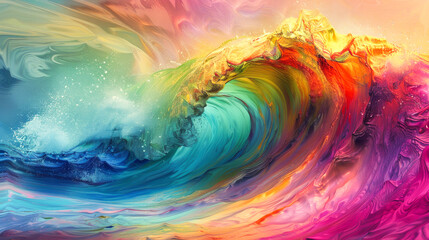 Wall Mural - fantasy colorful water wave