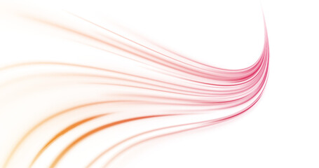 Fototapete - PNG. High speed effect motion blur night lights. Abstract technology light lines background 3d. Long time exposure. Vector	