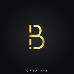 Wall Mural - B Premium Vector latter logo design. Golden Logo Creative Logo. Vector Illustration Logo. Letters Logo. Creative Logo. Minimal Logo Design. Monogram And. modern design. Creative Latter Logo.