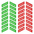 © flowerfield - isometric exit red green wall arrow sign set vector flat illustration