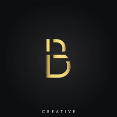 B Premium Vector latter logo design. Golden Logo Creative Logo. Vector Illustration Logo. Letters Logo. Creative Logo. Minimal Logo Design. Monogram And. modern design. Creative Latter Logo.