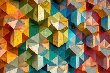 Poster - Vibrant abstract painting with colorful cubes. Great for modern art concepts