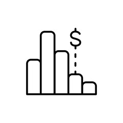 Poster - Stock Market outline icons, minimalist vector illustration ,simple transparent graphic element .Isolated on white background
