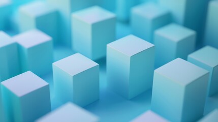 Poster - Geometric abstract 3D rendering. Computer generated minimalistic background with cubes. Modern poster design, cover, branding, banner, placard.