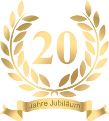 Wall Mural - laurels in vector for the 20 years jubilee with text in german