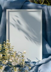 A white frame with a white background