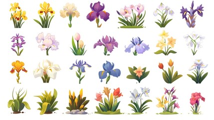 Wall Mural - Vibrant Floral Collection Diverse Blooming Flowers for Garden Decor and Design