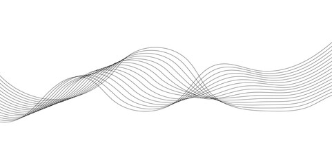 technology and business wave lines on transparent background. vector curve wave line seamless patter