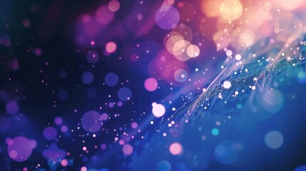 Poster - Abstract bokeh lights with a blue pink gradient - A vibrant abstract background with bokeh lights and a gradient of pink and blue colors, creating a dreamy atmosphere