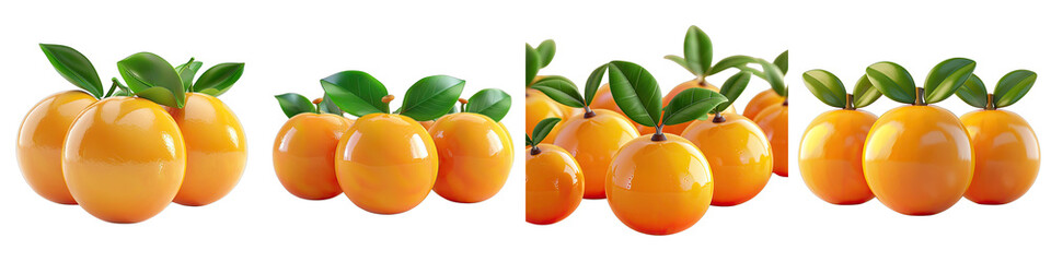 Wall Mural - Soft Smooth Tangerines Hyperrealistic Highly Detailed Isolated On Transparent Background Png File