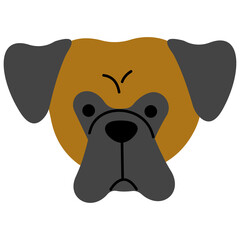 Wall Mural - Boxer head cute, png illustration.