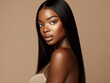 © PhotoLuxeStudio - Beauty Fashion model. Black woman face, beautiful straight hair.