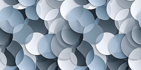 Sticker - Geometric pattern of overlapping circles in shades of grey and blue, ideal for modern tech accessories or sleek office supplies 