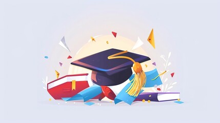 Canvas Print - A graduation cap is a symbol of academic achievement