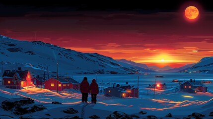 Wall Mural - global warming, impacts on arctic communities, stories of indigenous communities in the arctic facin