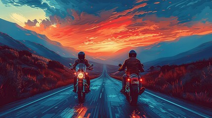Wall Mural - new industrial, motorcycle tours, riding motorcycles offers freedom and adventure on the open road. 