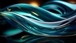 © jinzhen - Digital technology glass dark green and blue curve poster background