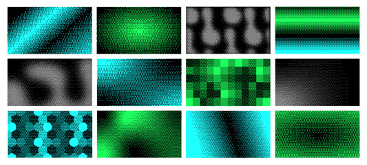 Poster - dithering pixel art pattern. abstract digital dither backgrounds, pixelated gradient transitions wal