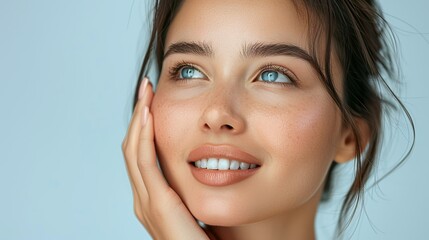 Wall Mural - A woman with a beautiful face and a smile