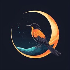  The bird standing on the moon