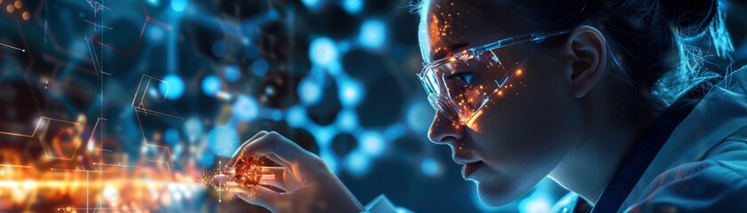 Poster - futuristic laboratory setting. High-detail 3D rendering