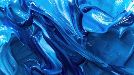 Poster - vibrant blue abstract background with swirling brushstrokes 