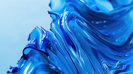 Poster - vibrant blue abstract background with swirling brushstrokes 