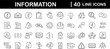 © SMUX - Information set of web icons in line style. Info and Help Desk icons for web and mobile app. Containing user manual, instruction, guidebook, reference, information support, assistant, customer help
