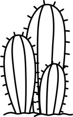 Wall Mural - cactus doodle lineart