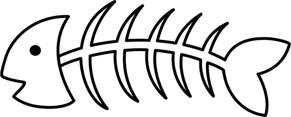 Wall Mural - fish bone doodle lineart