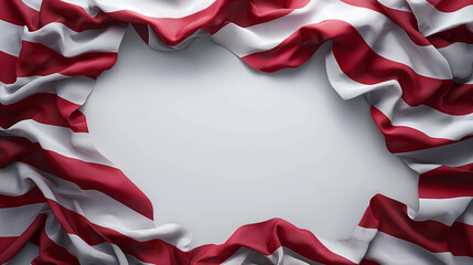 Wall Mural - Close up of waving national USA flag isolated on white background. Memorial Day, 4th of July independence day, Old textile flag of USA as a patriotic background. Generative AI Illustrations.