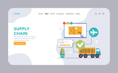 Poster - Global Supply Chain concept. Flat vector illustration