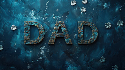 Wall Mural - fathers day template 3d DAD font of super dad or father and child, fathers day special	