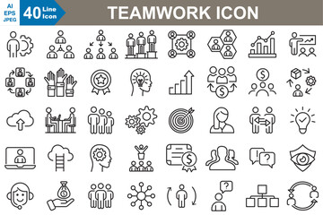 Wall Mural - teamwork icons set vector illustrator.business teamwork, human resources, presentation, goal, reward