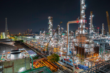 Poster - Oil​ refinery​ and​ plant and tower of Petrochemistry industry in oil​ and​ gas​ ​industry