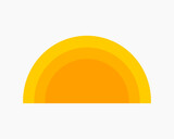 Fototapeta Miasto - Sun sunset icon. Retro style summer symbol. Vector illustration.