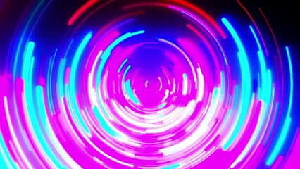 Wall Mural - Radial neon lines. Computer generated 3d render