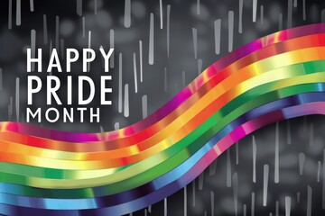 Poster - Pride Day themed rainbow flag with the text 