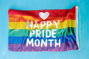 Poster - Pride Day themed rainbow flag with the text 
