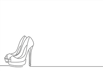 high heels Outline type vector design element , illustration