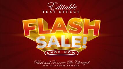 Sticker - Editable text effect flash sale in gold colours