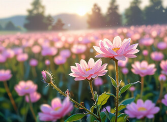 flower, pink, nature, garden, plant, flowers, daisy, purple, spring, cosmos, summer, blossom, beauty, flora, petal, color, floral, closeup, field, bloom, macro, petals, bright, beautiful, blooming