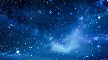 A starry night sky with a blue background