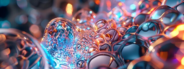 Poster - illuminated organic compound a d rendered midcentury modernist diagrammatic of intricate