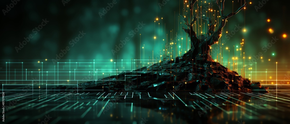 Stock-Illustration „Labeled AI coding tutorial screen, side view ...
