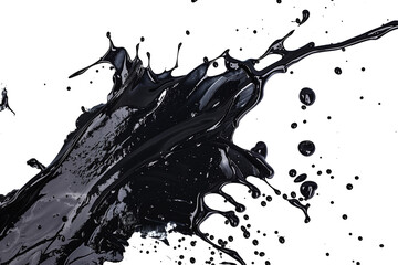 Canvas Print - black paint splash,isolated on white background.	
