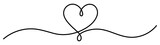 Heart love outline continuous single-line drawing