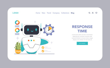 Poster - efficient chatbot web or landing. a robotic assistant optimal response