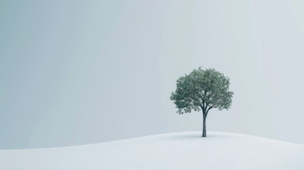 Sticker - On World Environment Day showcase a lone tree against a minimalist backdrop serving as a striking graphic element for decoration and design purposes