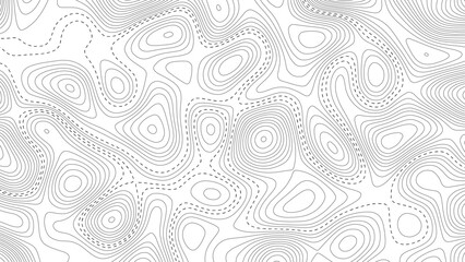 Wall Mural - Pattern with lines and dots The stylized height of the topographic map contour in lines and contours isolated on transparent. 